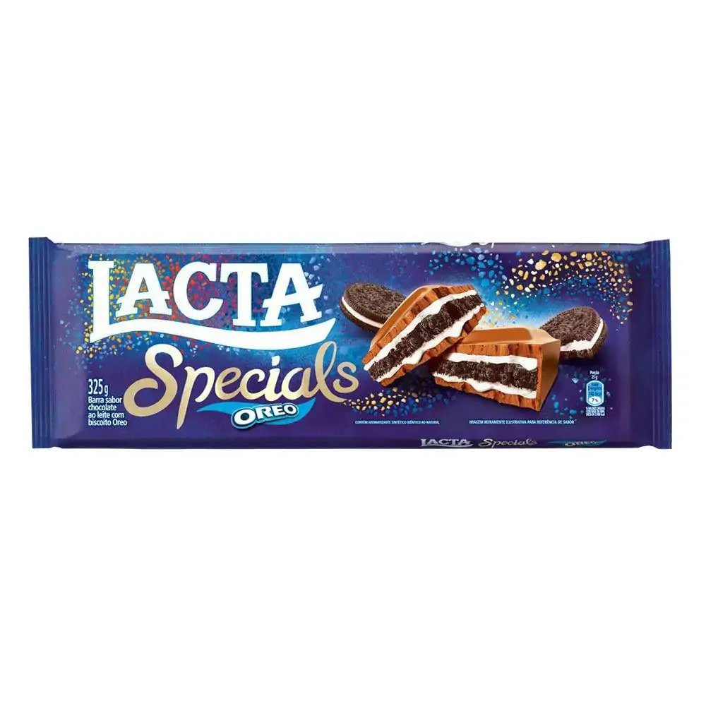 Chocolate Ao Leite Com Biscoito Oreo Lacta Specials Pacote 325g