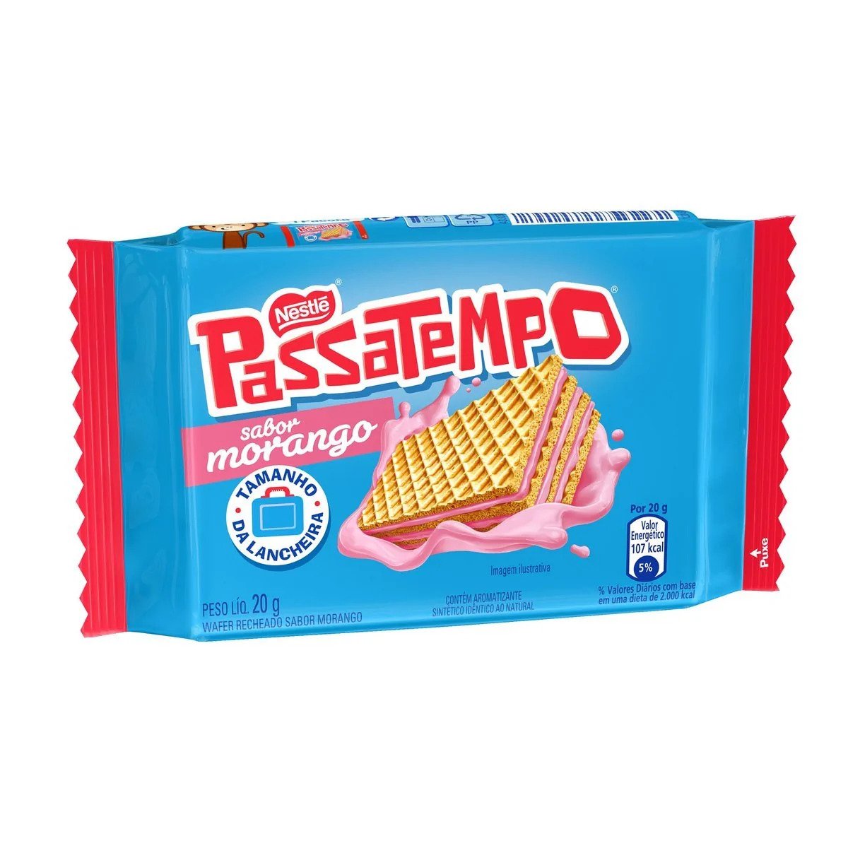 Biscoito PASSATEMPO Mini Wafer Morango 20g