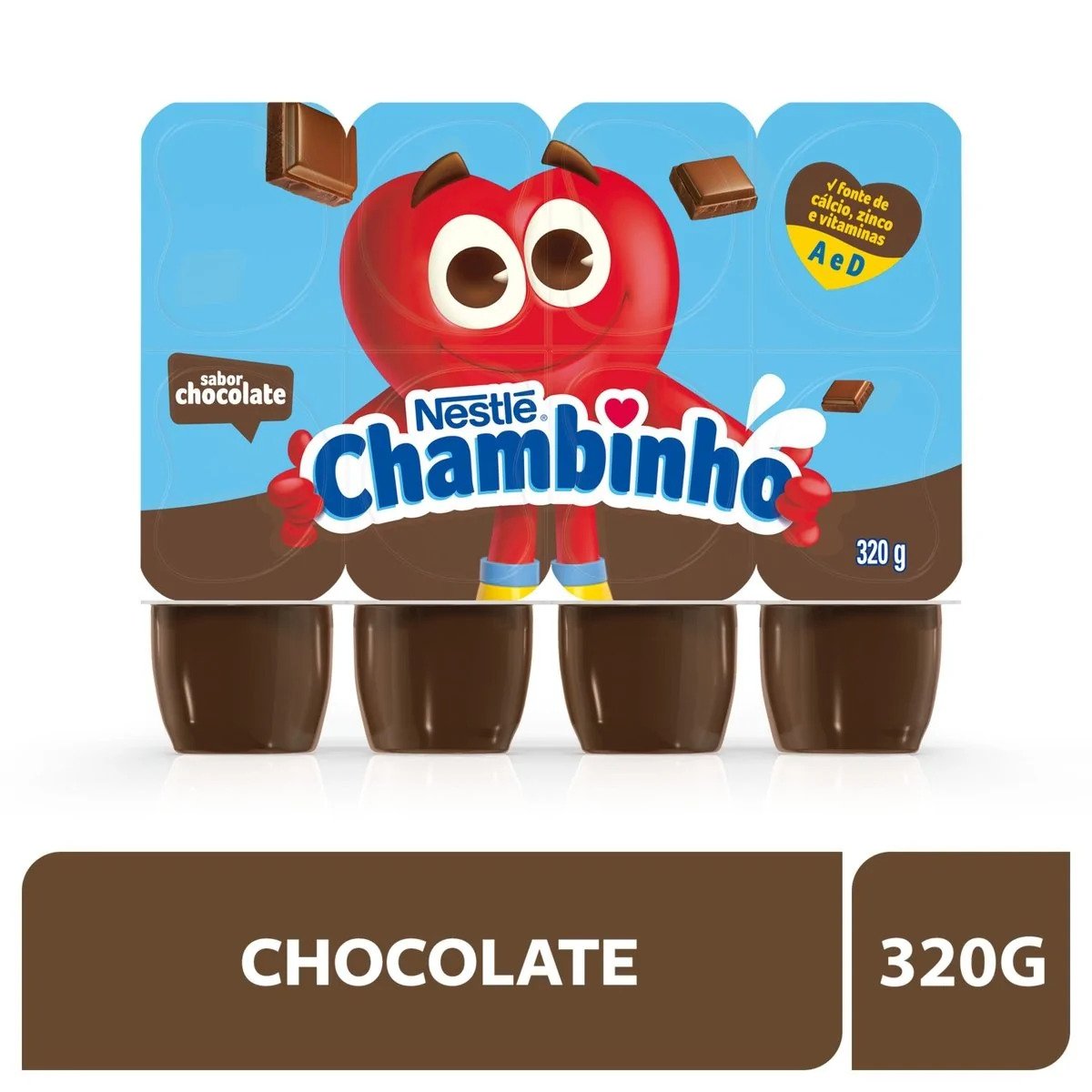 Petit Suisse Nestlé Chambinho® Chocolate 320G com 8 unidades