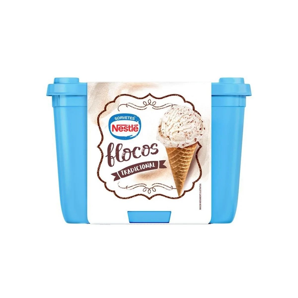 Sorvete Tradicional Flocos Nestlé Pote 1,5L