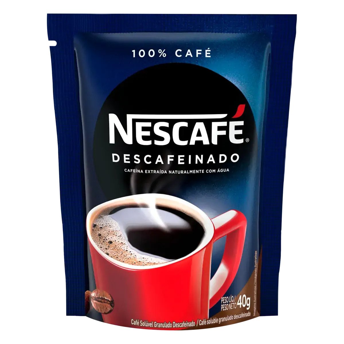 Café Solúvel Granulado Descafeinado Nescafé Sachê 40g