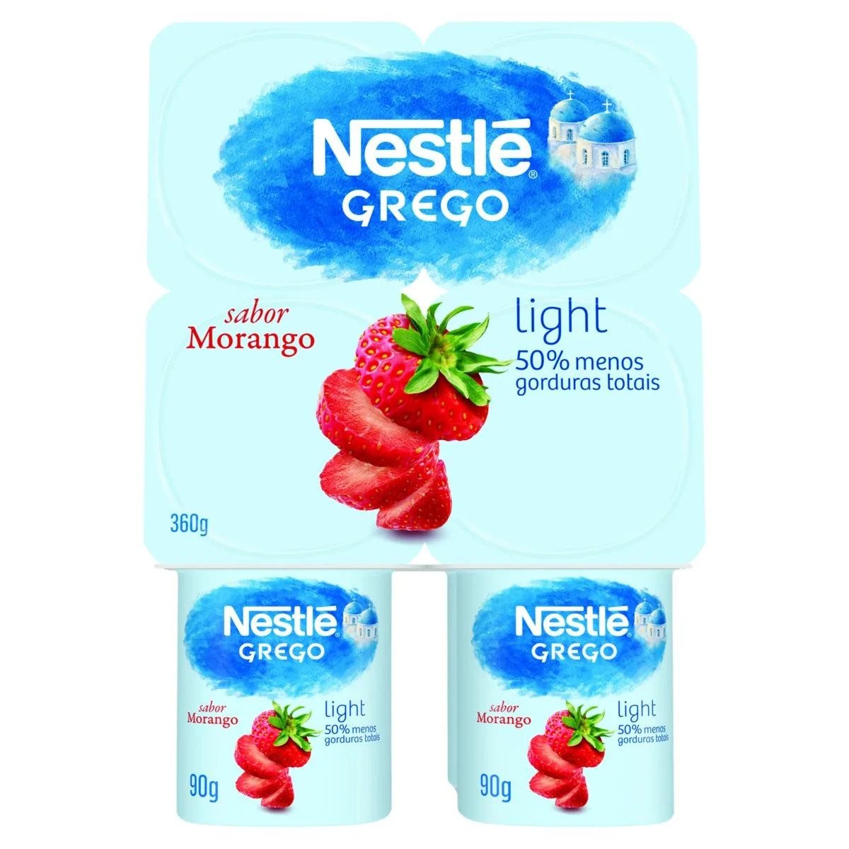 Iogurte Grego Nestlé Light Morango 360g