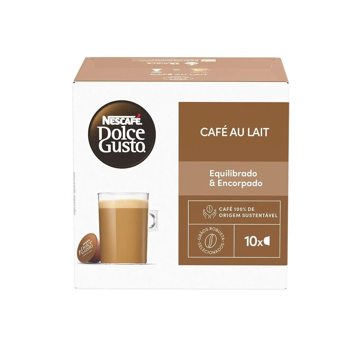Café em Cápsula NESCAFÉ DOLCE GUSTO Café Au Lait 10 Cápsulas